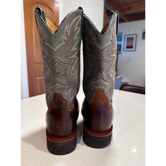 Ariat Men's 8EE Wide Heritage Crepe Leather Western Boot in Blue - Picture 4 of 11